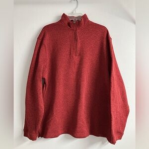 Men’s Pullover Sweater, XXL, Rust, Quarter Zipper, Haggar in Motion